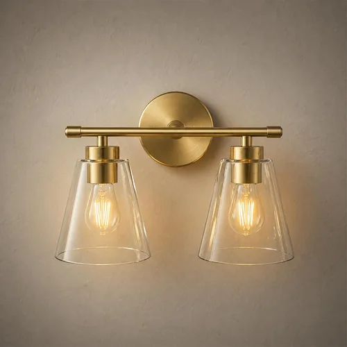 Miniatura 11 de Hamilyeah Lámpara de tocador moderna de cromo para baño sobre espejo, lámpara de tocador de 2 luces con pantalla de vidrio esmerilado, lámpara
