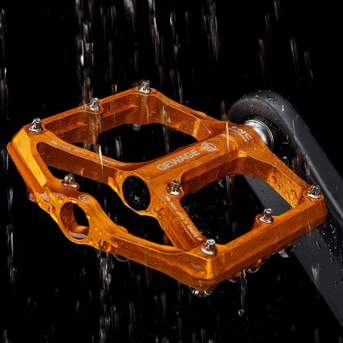 Miniatura 7 de Pedales de bicicleta de carretera/montaña - Pedales de bicicleta de 3 rodamientos - Pedales planos mecanizados CNC de 9/16 pulgadas con clavos