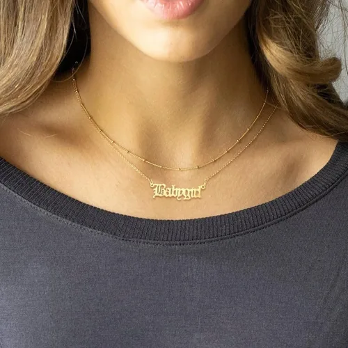 Miniatura 4 de Aretes de aro de bambú para mujer, de acero inoxidable, estilo de letra inglesa, estilo de los años 8090, accesorio para disfraz, conjunto de joyas