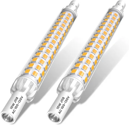 Bonlux R7S J118 - Bombilla LED de 4.646 in, 10 W, tipo T3 J, lineal de doble extremo, no regulable, lámpara de pie LED R7S blanco cálido 3000K para