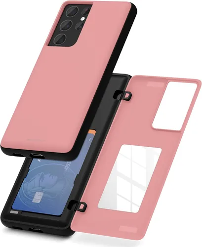 Miniatura 26 de GOOSPERY Funda tipo cartera para Samsung Galaxy S22 Ultra, [tarjetero] parachoques magnético de puerta con cierre automático, cubierta protectora