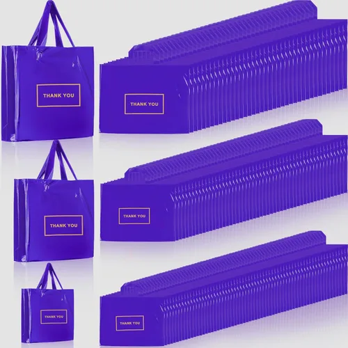 Miniatura 8 de Teling 200 piezas de bolsas de plástico de agradecimiento, bolsas de mercancía a granel para bodas y negocios, 9 x 12 pulg, 12 x 15 pulg, 15 x 18