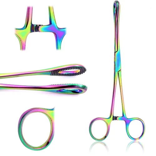 OdontoMed2011® Pinzas para piercing corporal de 6 pulgadas (arcoíris multicolor)