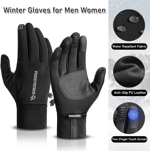 Miniatura 2 de Pigdun Guantes de invierno para hombres y mujeres, guantes térmicos aptos para pantallas táctiles con palma de silicona antideslizante