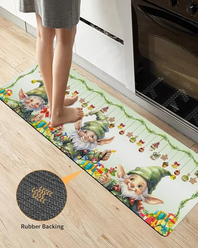 Miniatura 3 de Tapete de baño de gnomos de Navidad para bañera, antideslizante, de secado rápido y absorbente, tierra de diatomeas, fregadero, dormitorio, cocina