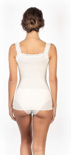 Miniatura 3 de EGI Camiseta sin mangas con ribete de encaje de lana de lujo. Fabricada con orgullo en Italia.