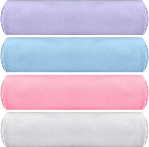 Miniatura 8 de Breling Paquete de 4 toallas de yoga calientes de 72 x 24 pulgadas, tapete de microfibra antideslizante, absorbente de sudor, suave, tapete esencial