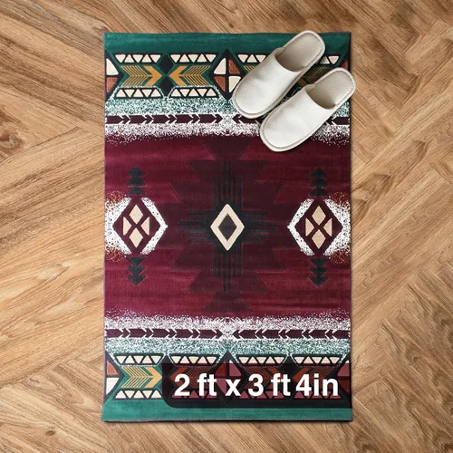 Miniatura 40 de YHSF South West - alfombra estilo nativo americano del suroeste C318 - fácil de limpiar, gruesa, suave, duradera, alfombra inspirada en tribus