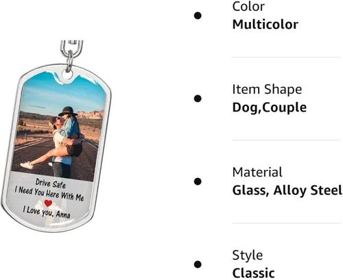 Miniatura 7 de Llavero para parejas personalizado con llavero de fotos llavero personalizado para pareja regalo para él regalos para novio regalos para marido