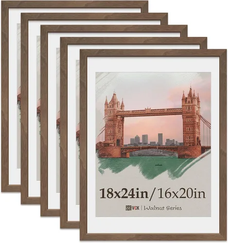 Miniatura 48 de VCK Paquete de 2 portarretratos de 5 x 7, color negro, de madera de alta gama con vidrio templado, para fotos de 4 x 6 con paspartú o 5 x 7 sin