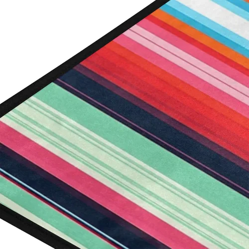 Miniatura 2 de Gredecor Alfombras de cocina con temática mexicana, antideslizantes, color mexicano, Serape a rayas, tapetes de cocina con respaldo de goma
