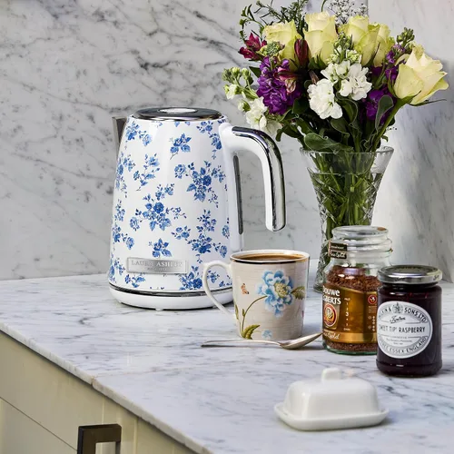 Miniatura 8 de Laura Ashley Hervidor eléctrico de acero inoxidable de 1.7 litros – Hervidor eléctrico de hervir rápido de 1500 W para agua hirviendo – Hervidores