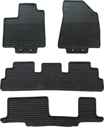 Miniatura 7 de Alfombrillas de Coche a Medida para Infiniti QX60 2014-2020/Nissan Pathfinder 2013-2020/Infiniti JX35 2013 de 7 Pasajeros Goma Negra Protección Todo