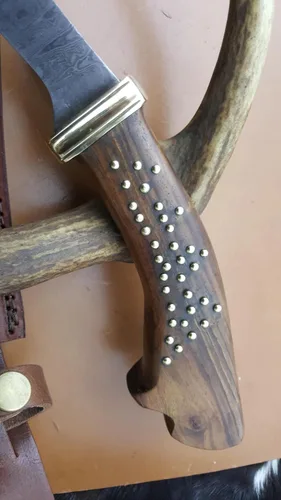 Miniatura 6 de SW-002 Espada de acero de Damasco, Gladio vikingo forjado a mano, espada de gladiador ranurada en sangre