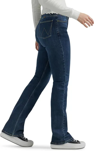 Miniatura 2 de Wrangler Jeans de bota de tiro alto para mujer, Cabaña Cobalto Plaid