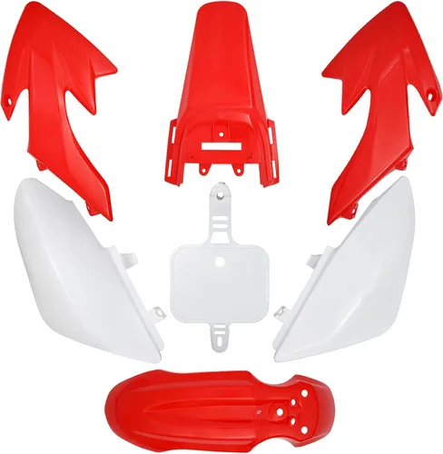 Kit de plástico Kie CRF50, kit de guardabarros XR50, kit de carenado de guardabarros rojo blanco - kit de guardabarros de carenado para motocicleta