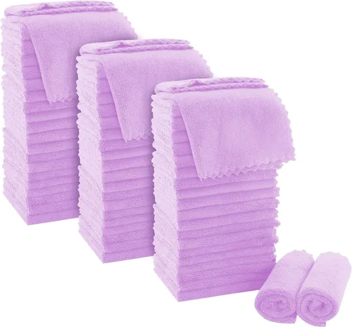 Miniatura 25 de MOONQUEEN Juego de Toallitas Ultra Suaves Premium - 12 x 12 pulgadas - Paquete de 72 - Secado Rápido - Paños de Baño de Terciopelo Coral Altamente