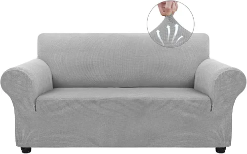 Miniatura 21 de Asnomy Fundas de sofá para sofá de 2 cojines, fundas elásticas para sofá biplaza, protector de mascotas, fundas de muebles para perros y gatos, tela