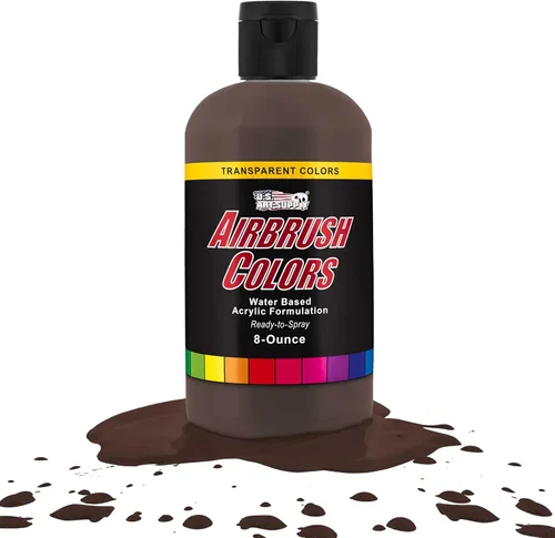 Miniatura 24 de U.S. Art Supply Pintura acrílica transparente Chartruesse para aerógrafo, 8 onzas, lista para rociar, pintura con pincel de aire para uñas, modelos