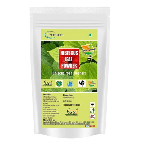 Neotea Polvo de hoja de hibisco | Sembaruthi Ilai | Tratamiento natural de caída del cabello, promueve el crecimiento del cabello, lavado de cabello