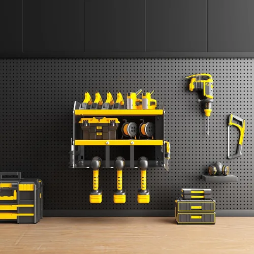 Miniatura 6 de Organizador de herramientas eléctricas montado en la pared, organizadores de herramientas y almacenamiento de ahorro de espacio en el garaje
