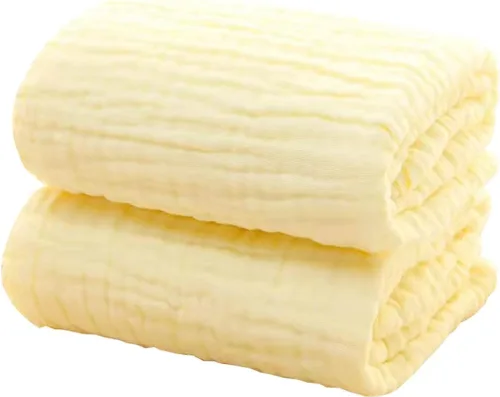 Miniatura 8 de YEBON ProC - 2 toallas de baño de muselina para bebé, toalla de baño de algodón súper suave, 6 capas, manta para bebé recién nacido, 41.3 x 41.3