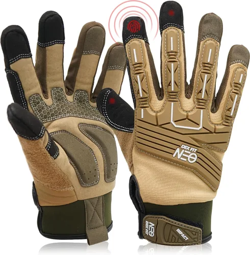 Miniatura 7 de DEX FIT │ MG310G │ Guantes sin dedos resistentes a impactos │ Duraderos, con absorción de impactos, agarre firme, ajuste cómodo, compatibles