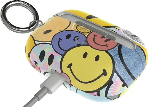Miniatura 2 de Casely Funda compatible con AirPods Pro 1 All Smiles Funda para AirPods con adhesivo de cara sonriente