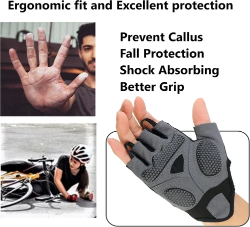Miniatura 2 de LuxoBike Guantes de ciclismo para hombre almohadilla de gel de 0.197in Guantes de ciclismo especializados ultra transpirables Guantes de bicicleta