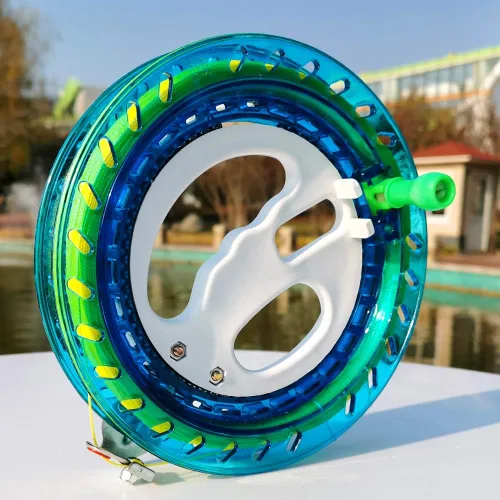 Miniatura 2 de Hengda Kite - Bobinador profesional para exteriores, con rueda de agarre de carrete de bobina y cuerda de volar de 198 metros (27 kilos)