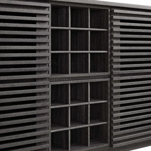 Miniatura 7 de Modway Render Mid-Century - Armario moderno para bar de vinos, color carbón, 17 x 46 x 37 pulgadas