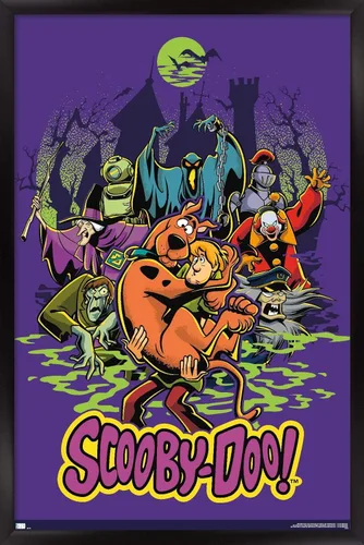 Miniatura 7 de Scooby-Doo - Póster de pared del grupo de villanos, 22.4 pulgadas de largo x 14.7 pulgadas de ancho, versión enmarcada de madera de granero