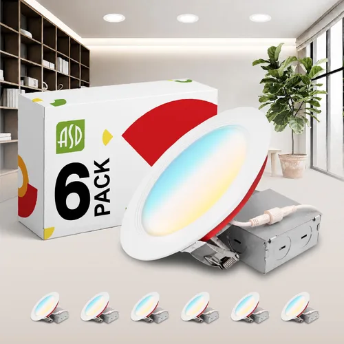 Miniatura 12 de ASD Luz empotrable con clasificación de fuego de 4 pulgadas, 5 colores 2700 K/3000 K/3500 K/4000 K/5000 K, 840 lúmenes, clasificación de fuego de 2
