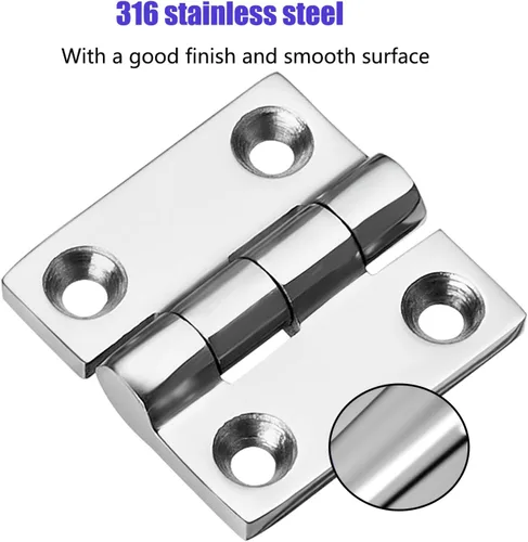 Miniatura 3 de Bisagras de barco resistentes de acero inoxidable de grado marino, 1.5 pulgadas x 1.5 pulgadas, sin ruido, acero inoxidable 316 con tornillos