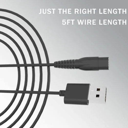 Miniatura 2 de OGMWIN Cable de alimentación de repuesto para hombre Manspot Premium Body Trimmer Cable de carga USB