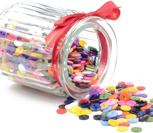 Miniatura 4 de Botones redondos de 2 agujeros para manualidades, 1125 botones de costura de 0.35 pulgadas (0.354 in), botones de resina de 15 colores, para coser
