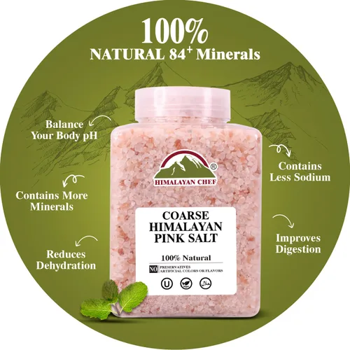Miniatura 3 de Himalayan Chef Sal del Himalaya – Gruesa 5 libras – La sal rosa del Himalaya es rica en nutrientes y minerales para la salud – Cristal puro gourmet