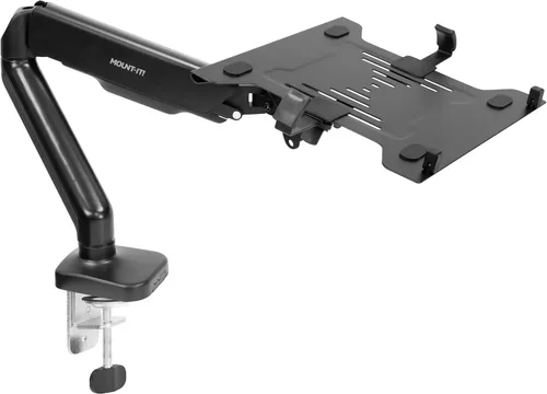 Miniatura 10 de Mount-It! Soporte de escritorio para laptop y monitor, soporte de brazo de movimiento completo, soporte ergonómico ajustable para monitor, soporte