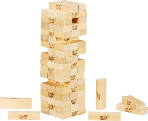 Miniatura 2 de Hasbro Gaming Jenga - Juego de torre tambaleante de bloques de madera apilables Juegos de fiesta para niños y familias Regalitos Edades 6+