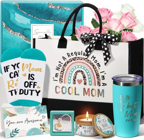 Los mejores regalos para el Día de la Madre o cumpleaños de parte de hija o hijo, canasta de regalos para mamá, mujeres, suegra, nueva mamá o esposa