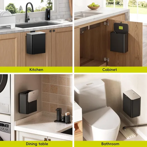Miniatura 7 de EKO Contenedor de Compost de Cocina, 7L / 1.85 Gal de Acero Inoxidable con Cubo Interior Extraíble y Compartimento Desodorizante, Contenedor