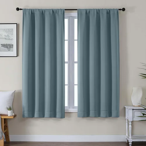 Miniatura 100 de Gwine Cortinas opacas para dormitorio, 54 pulgadas de largo, paneles de cortina de ventana con aislamiento térmico y reducción de ruido, cortinas