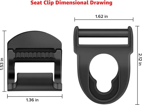Miniatura 2 de Kit de reparación de asiento de kayak, clips de asiento y ganchos. Adecuado para paquete de emociones de por vida (4 juegos en negro)