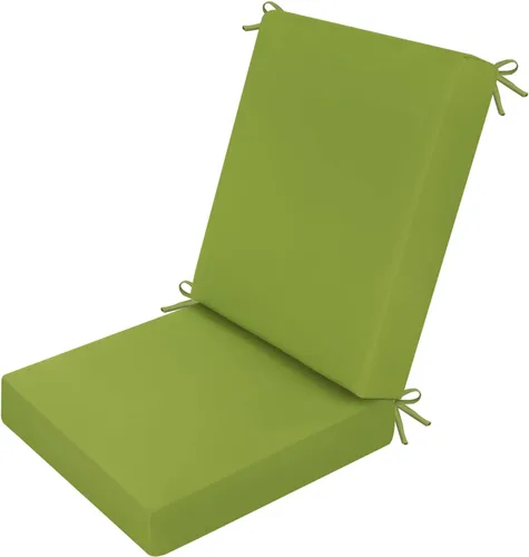 Miniatura 9 de idee-home Juego de 2 cojines para sillas de exterior, 17 x 17 pulgadas de grosor, en forma de D, cojines de asiento impermeables con lazos