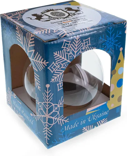 Miniatura 3 de Jugador de hockey en acción en bola de cristal azul adorno de deportes de Navidad 4 pulgadas