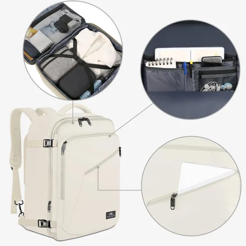 Miniatura 4 de MATEIN Mochila de viaje grande para mujer, mochila ligera de mano y correas de hombro ocultas, mochilas antirrobo impermeables para vuelo, mochilas