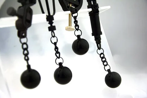 Miniatura 3 de Pinzas para pezón con peso de acero inoxidable con clip de cadena para pezón, bola ajustable, sin perforación, joyería para pezones para adultos
