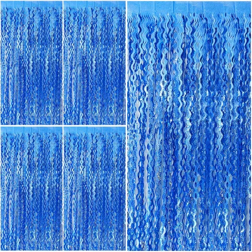 Miniatura 9 de Cortinas de Flecos de Aluminio con Serpentinas Negras para Telón de Fondo de Fiesta Serpentinas de Aluminio para Decoraciones de Cumpleaños