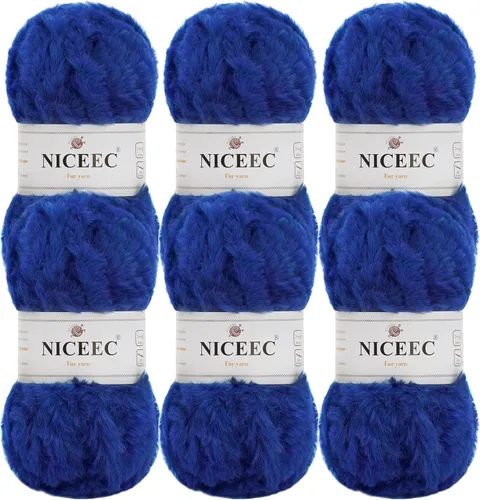 Miniatura 72 de NICEEC Hilo de Pelo Sintético Super Suave, Grueso y Esponjoso, Hilo de Pestañas para Crochet y Tejido (Longitud Total 192m/9.1kg) - Otoño/300g