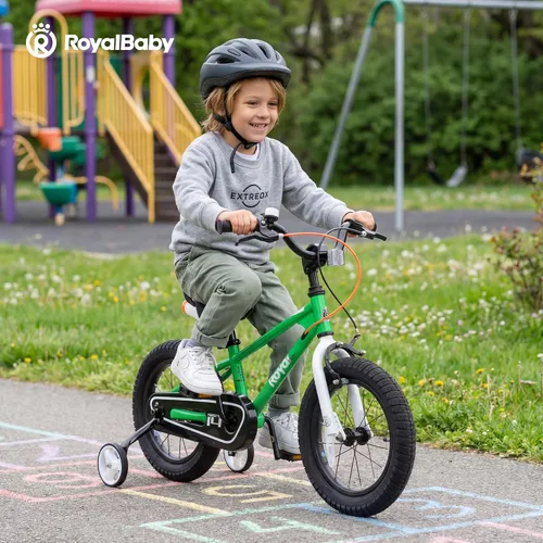 Miniatura 2 de RoyalBaby Freestyle - Bicicleta con frenos de 2 manijas para niños y niñas, bicicleta de 14 pulgadas con ruedas de entrenamiento para niños pequeños
